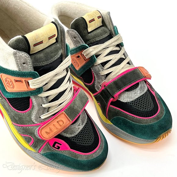 ⚡️SOLD! NEW GUCCI Men's Ultrapace Mid Top Suede Leather Sneakers 8 US / 7.5 G - Picture 6 of 12